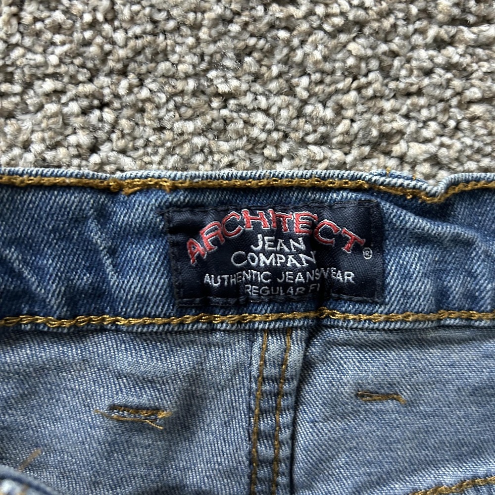 Architect Jeans Mens 30x32 Medium Wash Blue Denim Regular Straight Stretch Pants - Picture 2 of 11